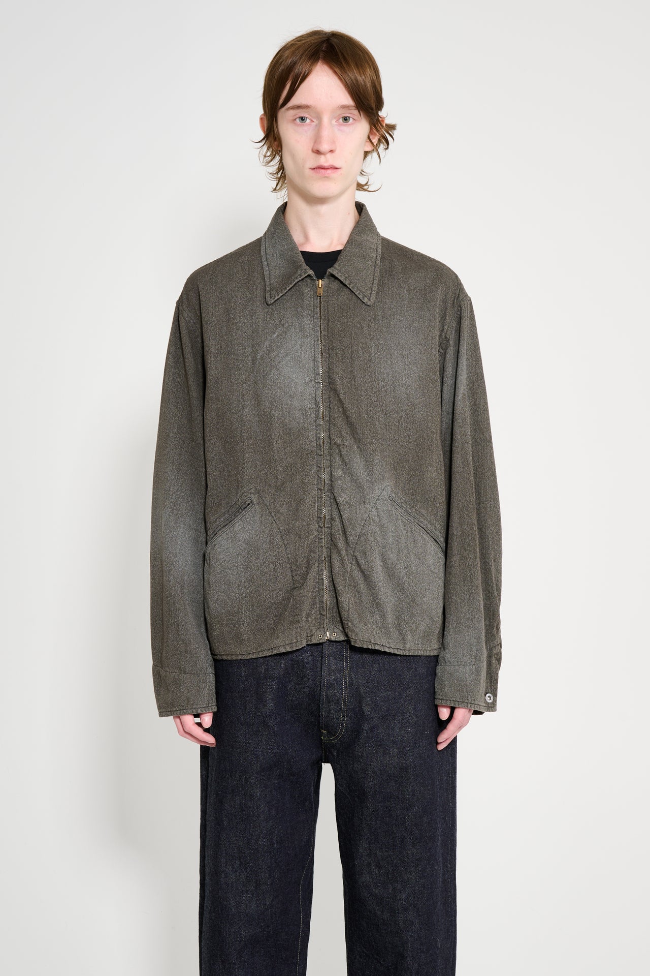 A.PRESSE Vintage Chambray Sports Jacket Black