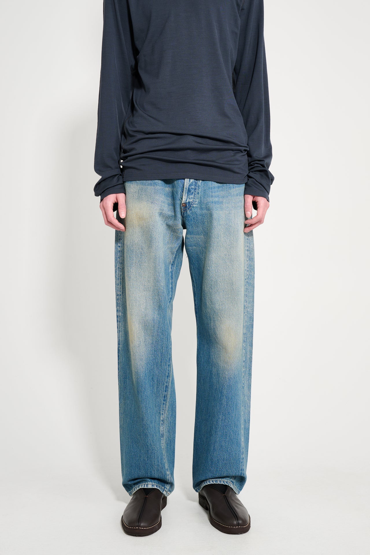 A.PRESSE No 2 Washed Denim Pants Indigo