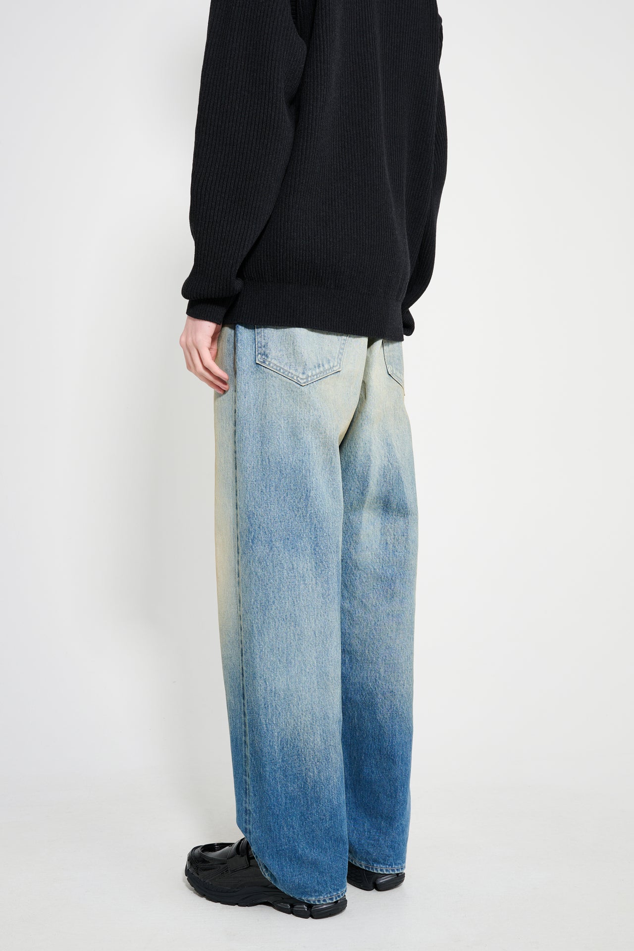 Auralee Selvedge Faded Heavy Denim Wide Pants Faded Indigo