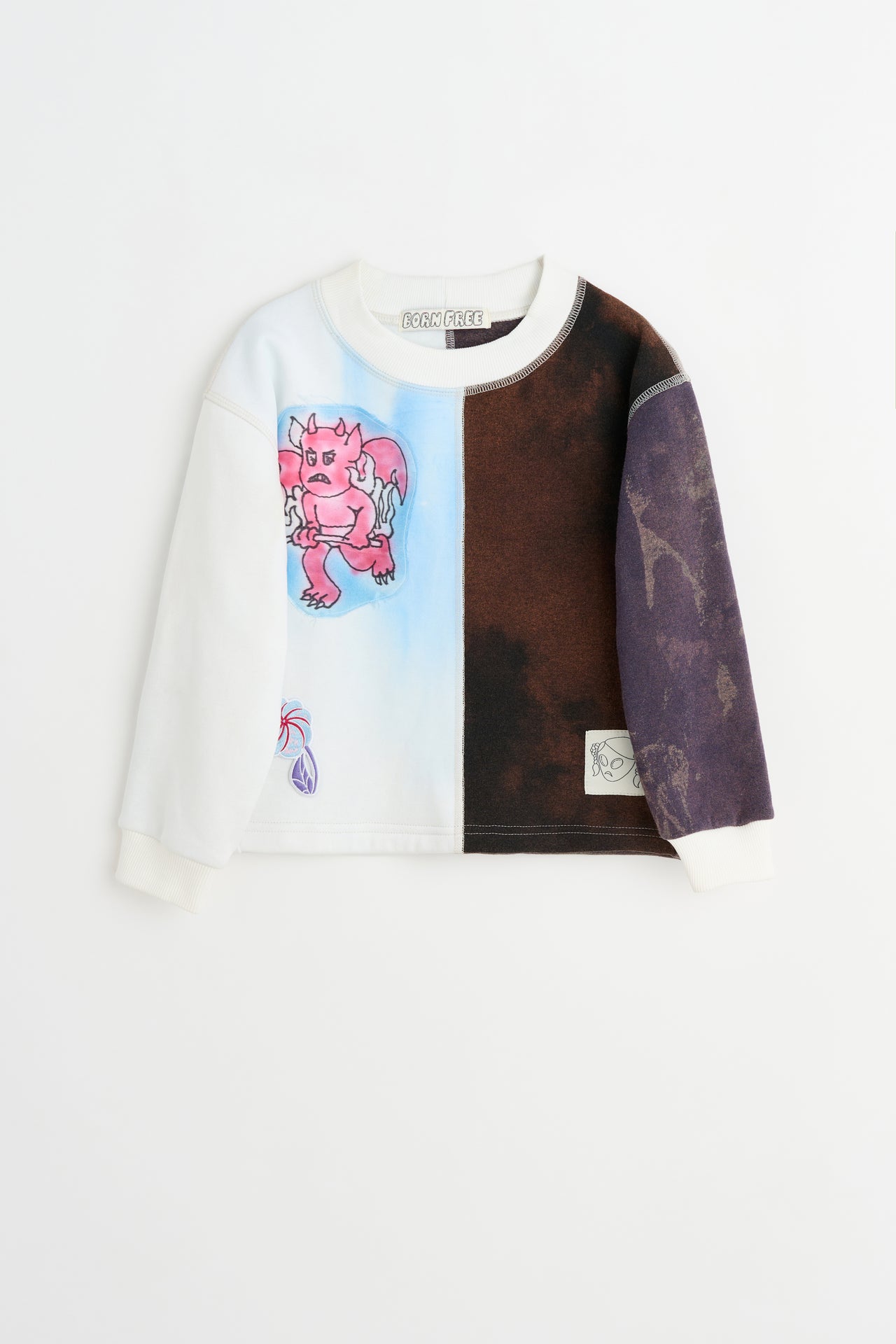 BORN FREE Kid’s Sweatshirt 4-6 Years White / Brown