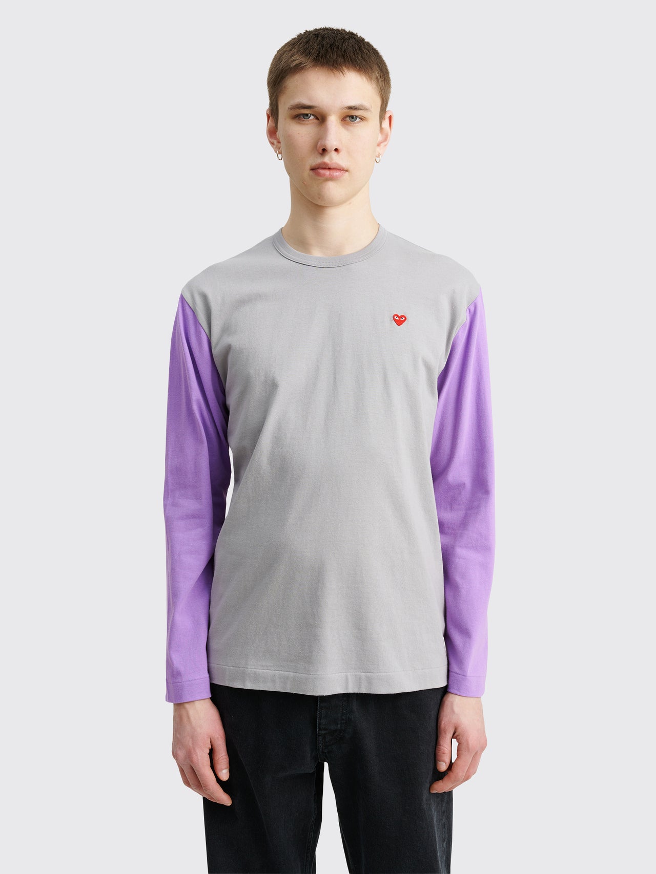 Comme des Garçons Play Mini Heart LS T-shirt Grey / Purple