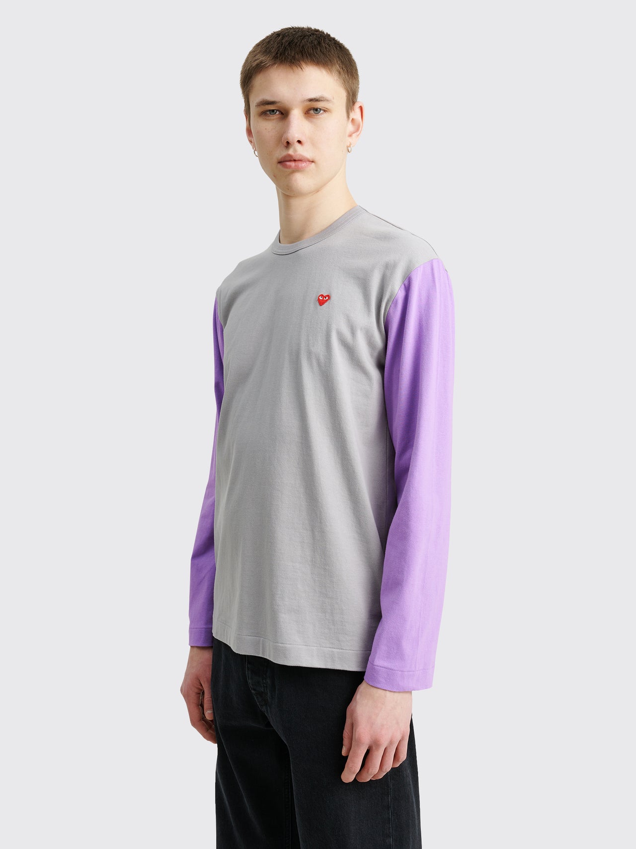 Comme des Garçons Play Mini Heart LS T-shirt Grey / Purple