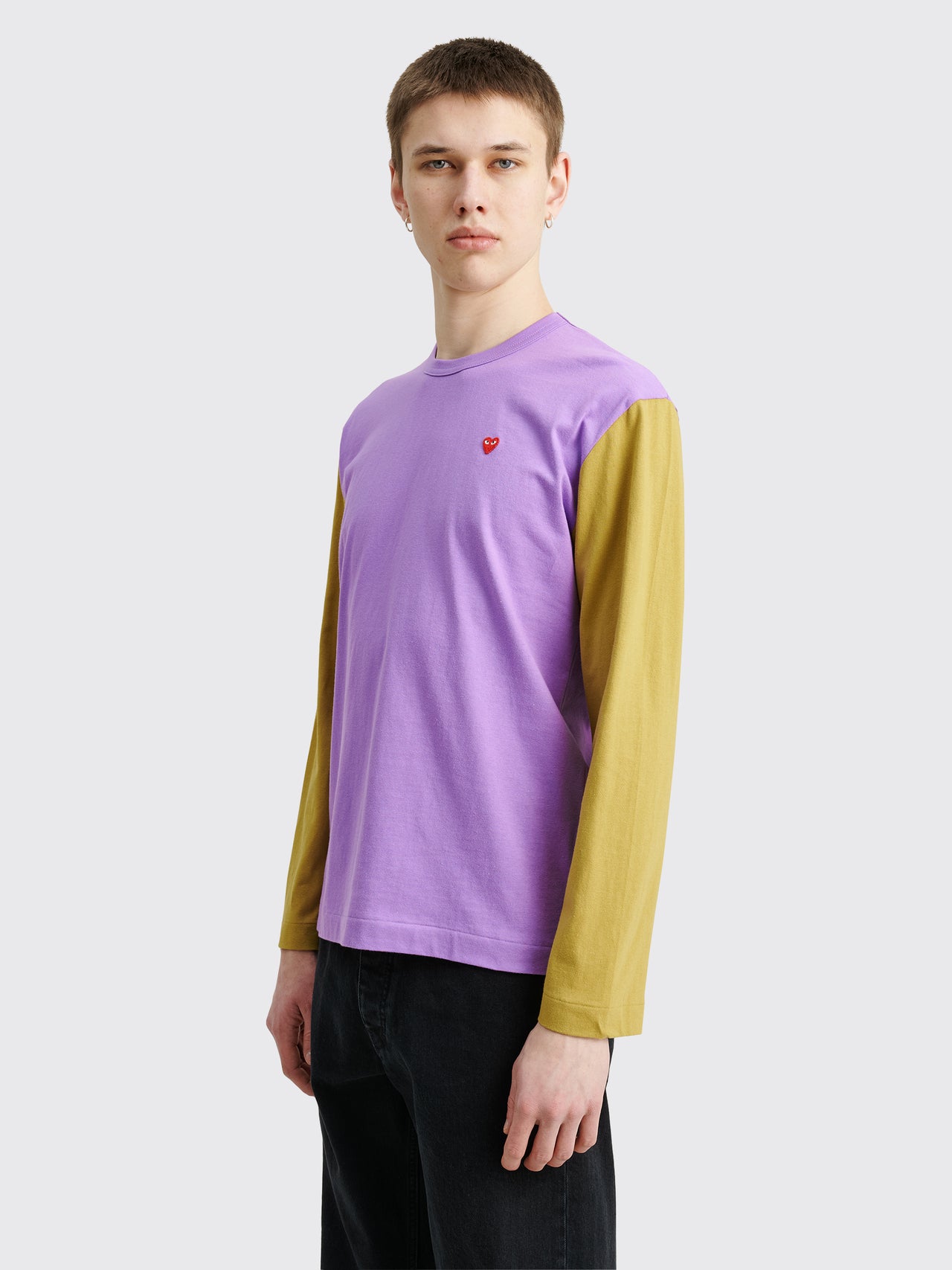 Comme des Garçons Play Mini Heart LS T-shirt Purple / Olive