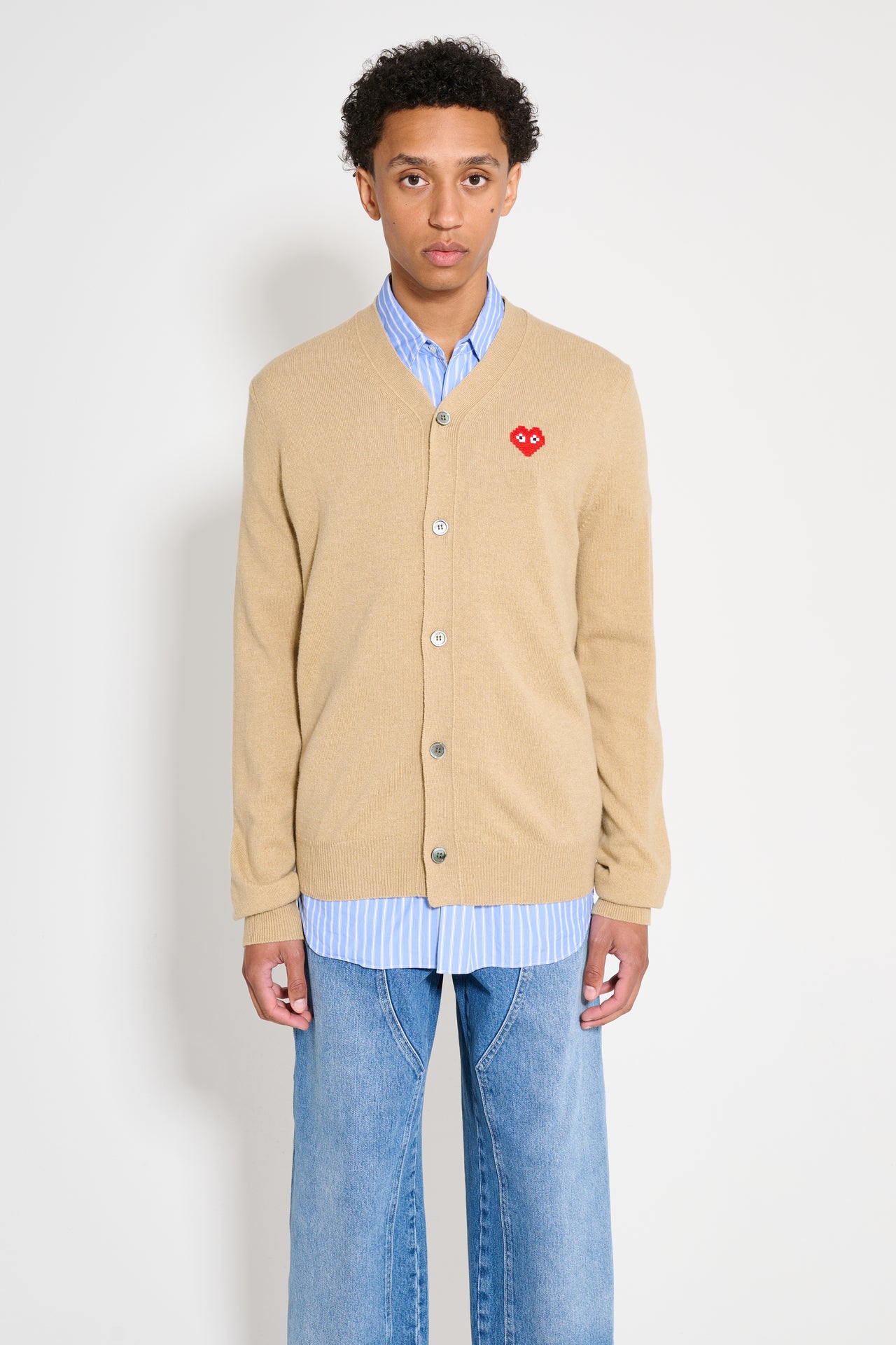 Comme des Garçons Play x Invader Cardigan Light Camel
