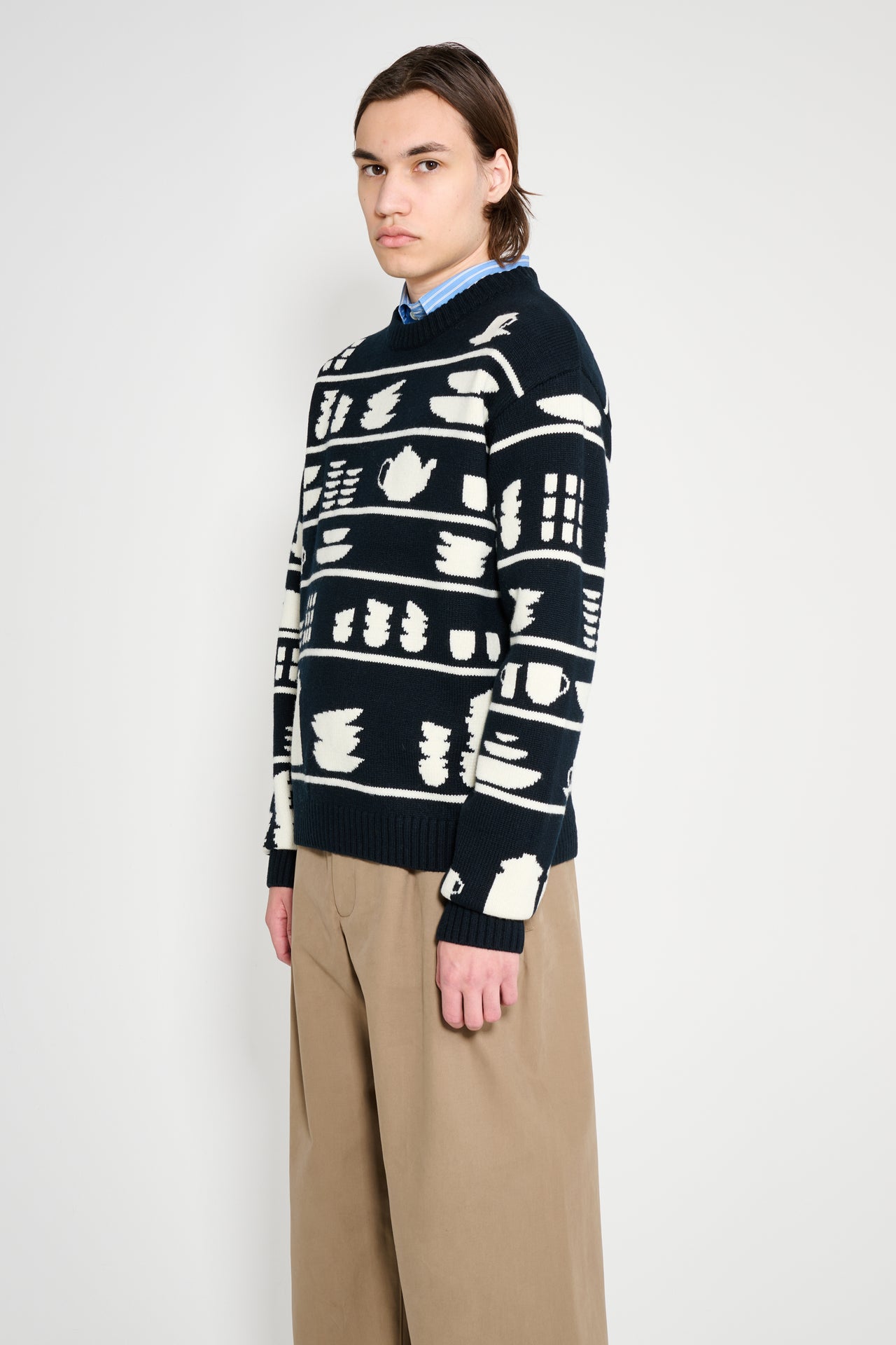 JW Anderson Crockery Jacquard Jumper Black / White