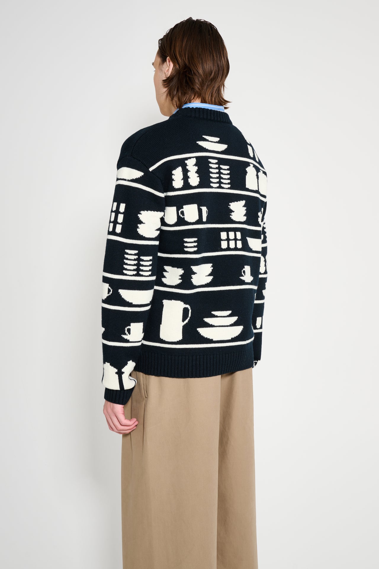 JW Anderson Crockery Jacquard Jumper Black / White