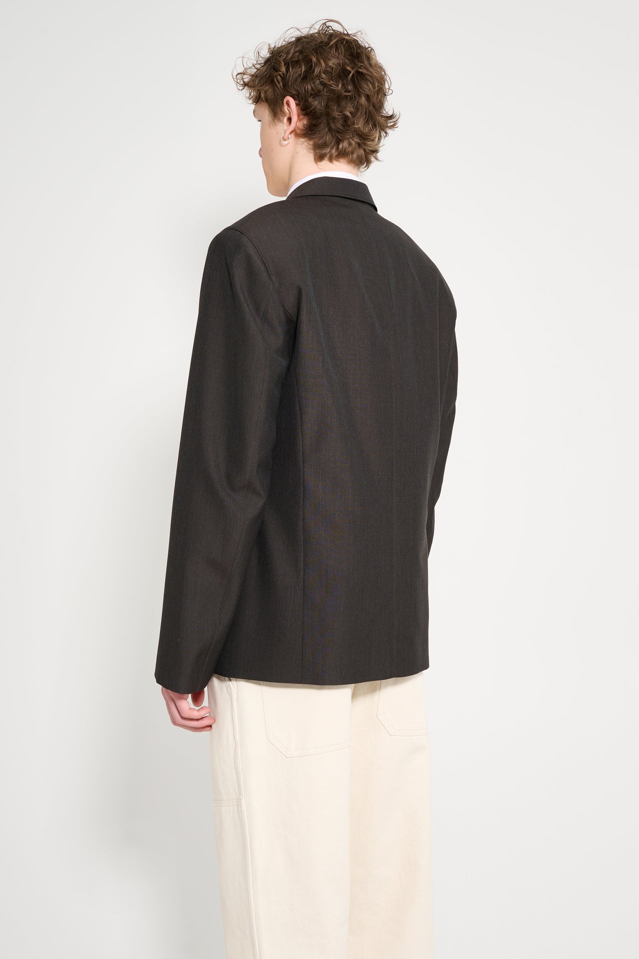 Lemaire Tailored SB Jacket Dark Espresso Melange