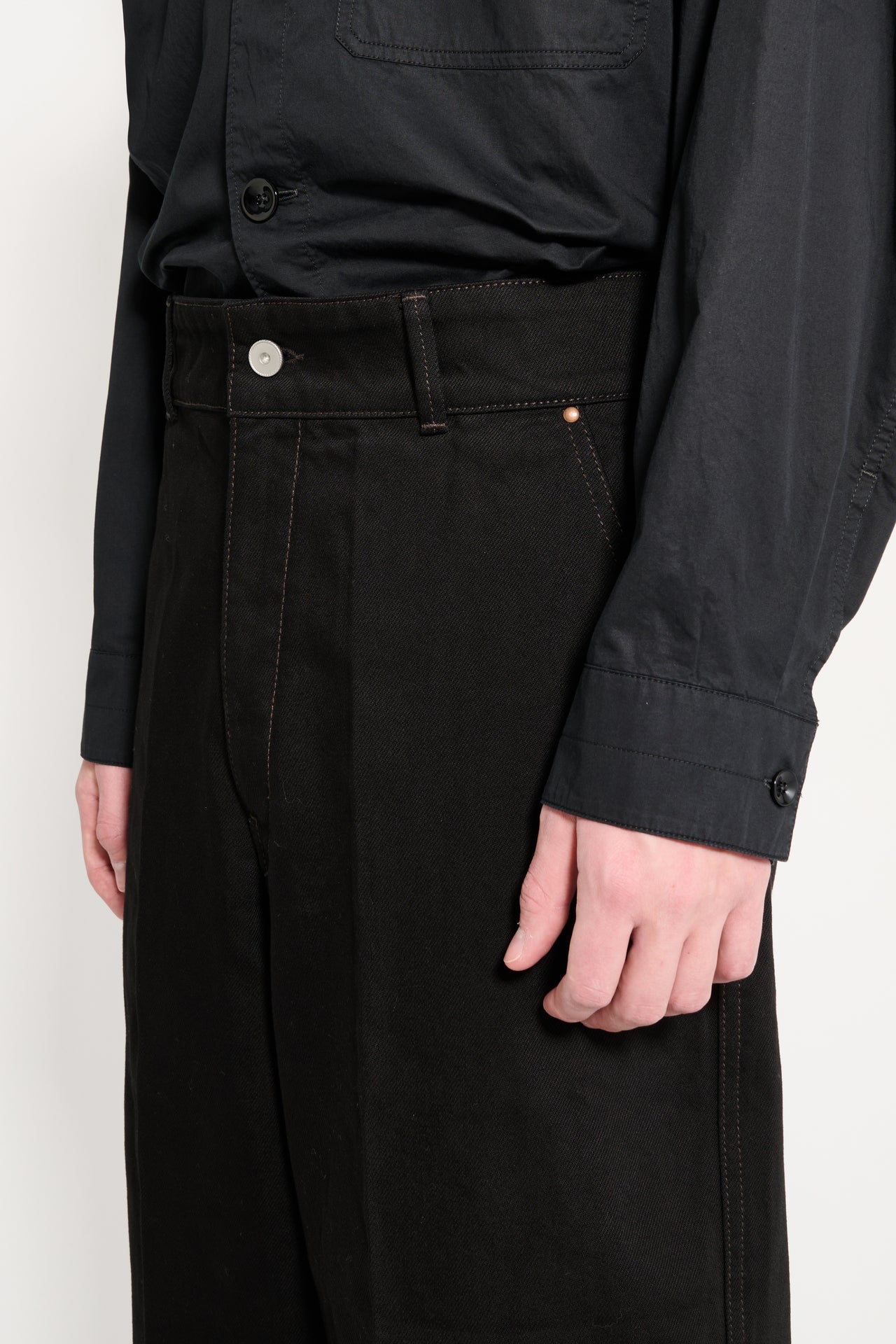 Lemaire Maxi Barrel Workwear Pants Black