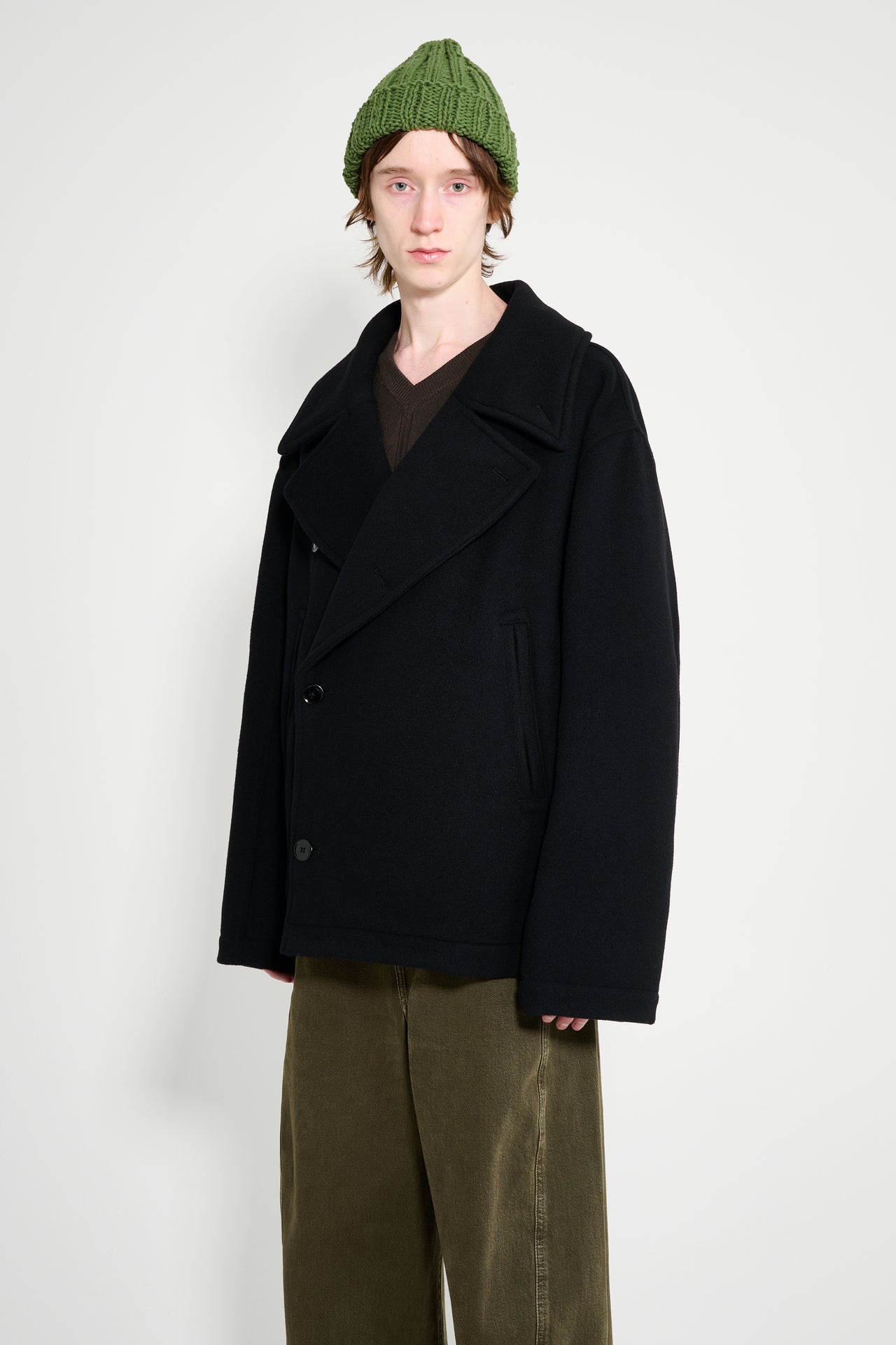 Lemaire Boxy Peacoat Black
