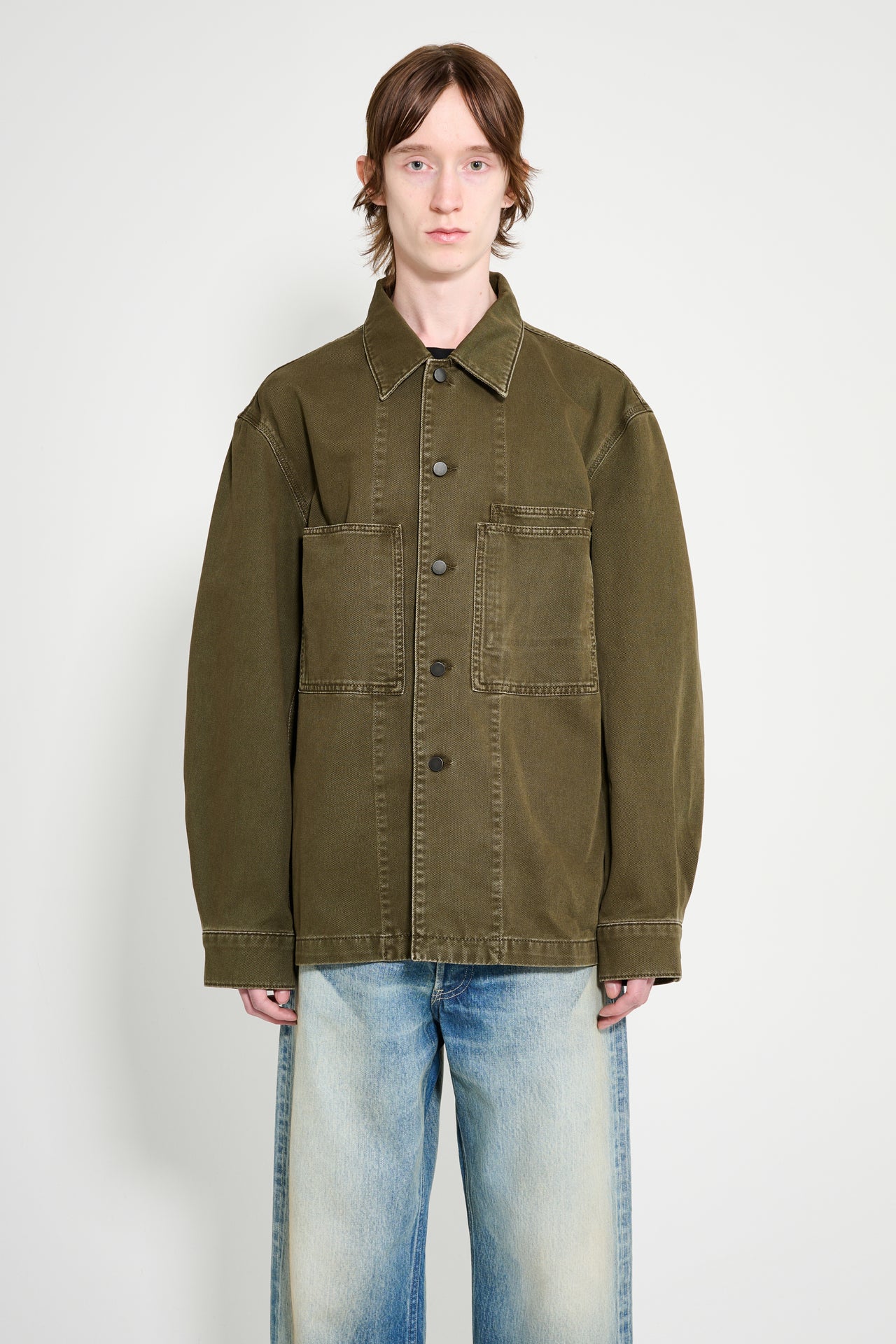 Lemaire Workwear Overshirt Moss Green