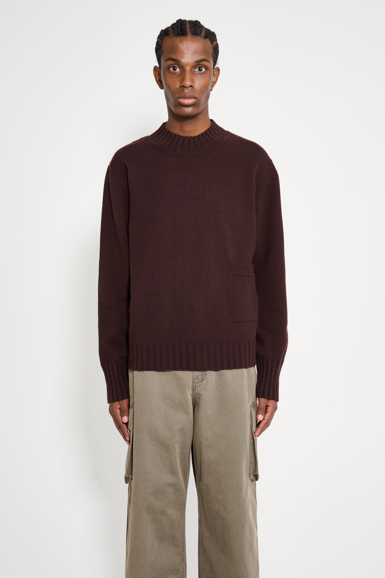 Margaret Howell Single Pocket Crew Geelong Mahogany