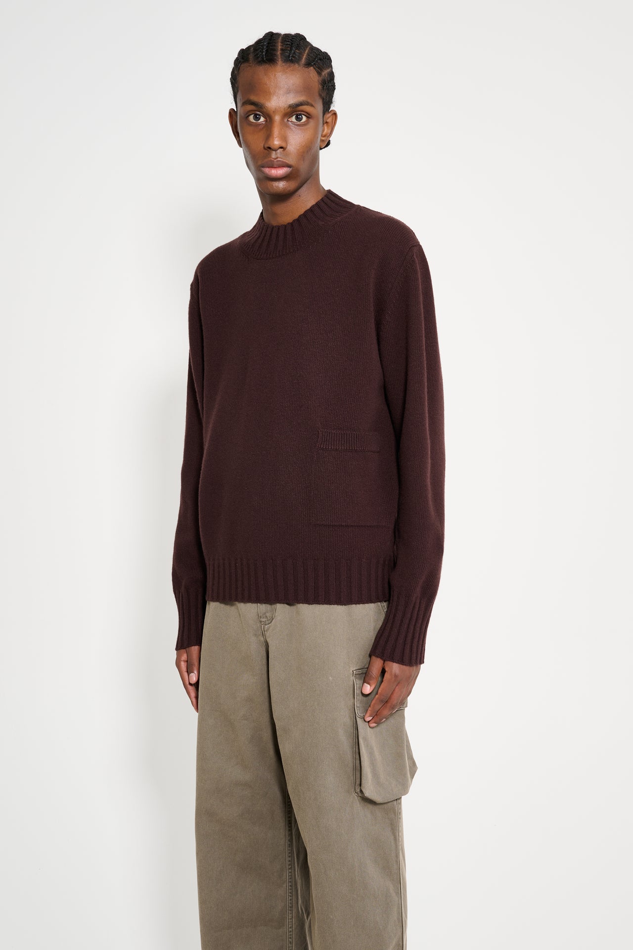 Margaret Howell Single Pocket Crew Geelong Mahogany