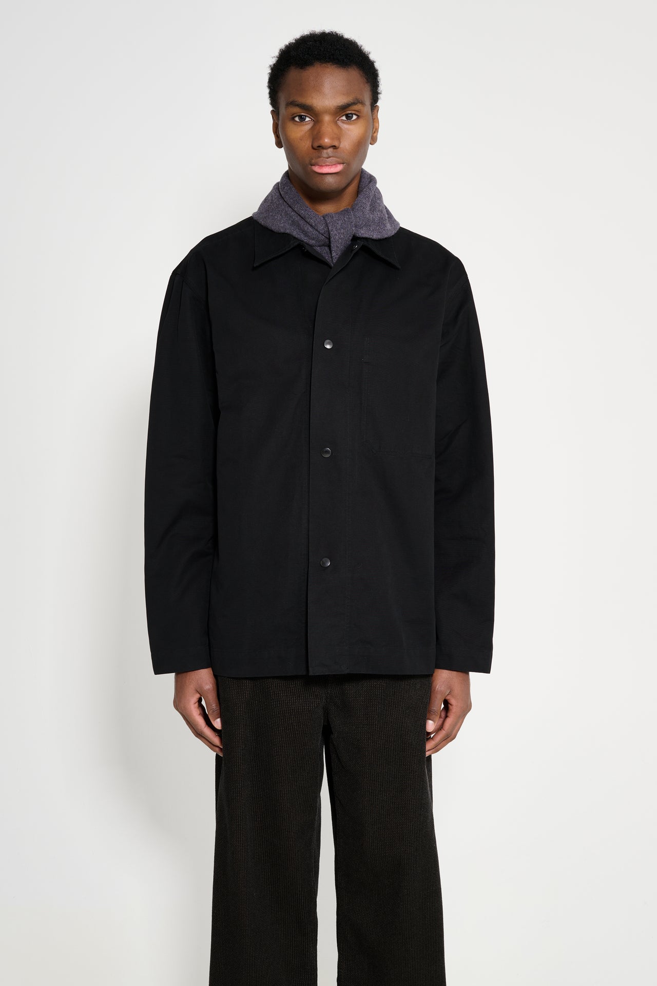 Margaret Howell MHL Chore Shirt Double Twisted Cotton Canvas Black