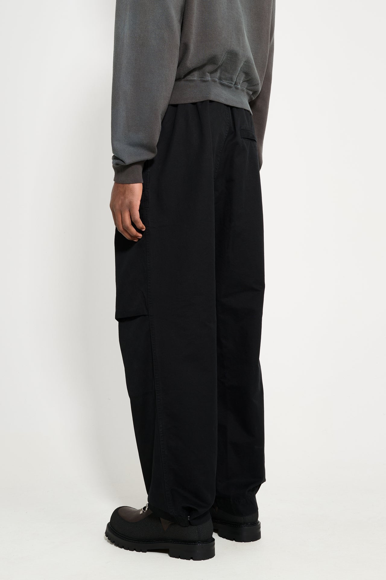 Margaret Howell MHL Press Stud Trousers Cotton Canvas Black