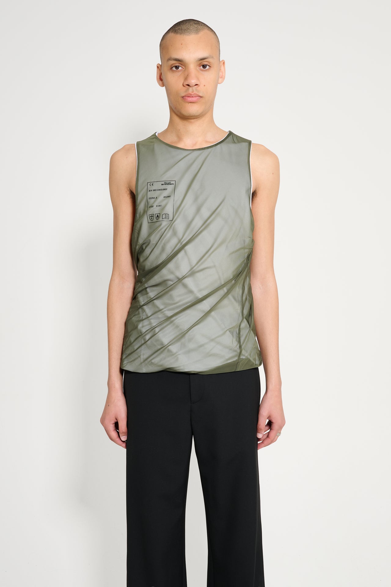Olly Shinder Twisted Tank Green White
