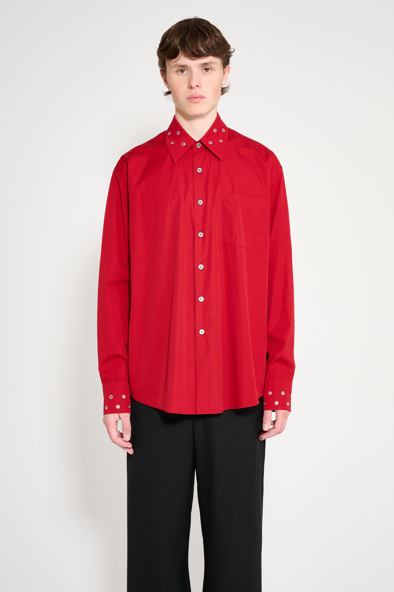 Our Legacy Above Shirt Lipstick Red Super Poplin