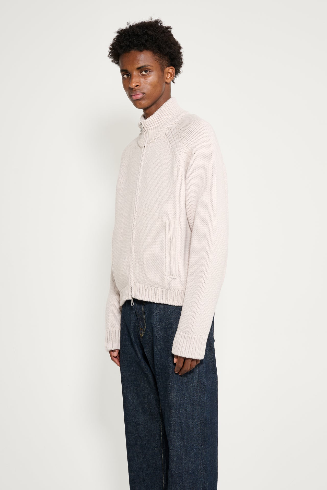 Our Legacy Ultra Zip Cardigan Bone Low Twist Merino