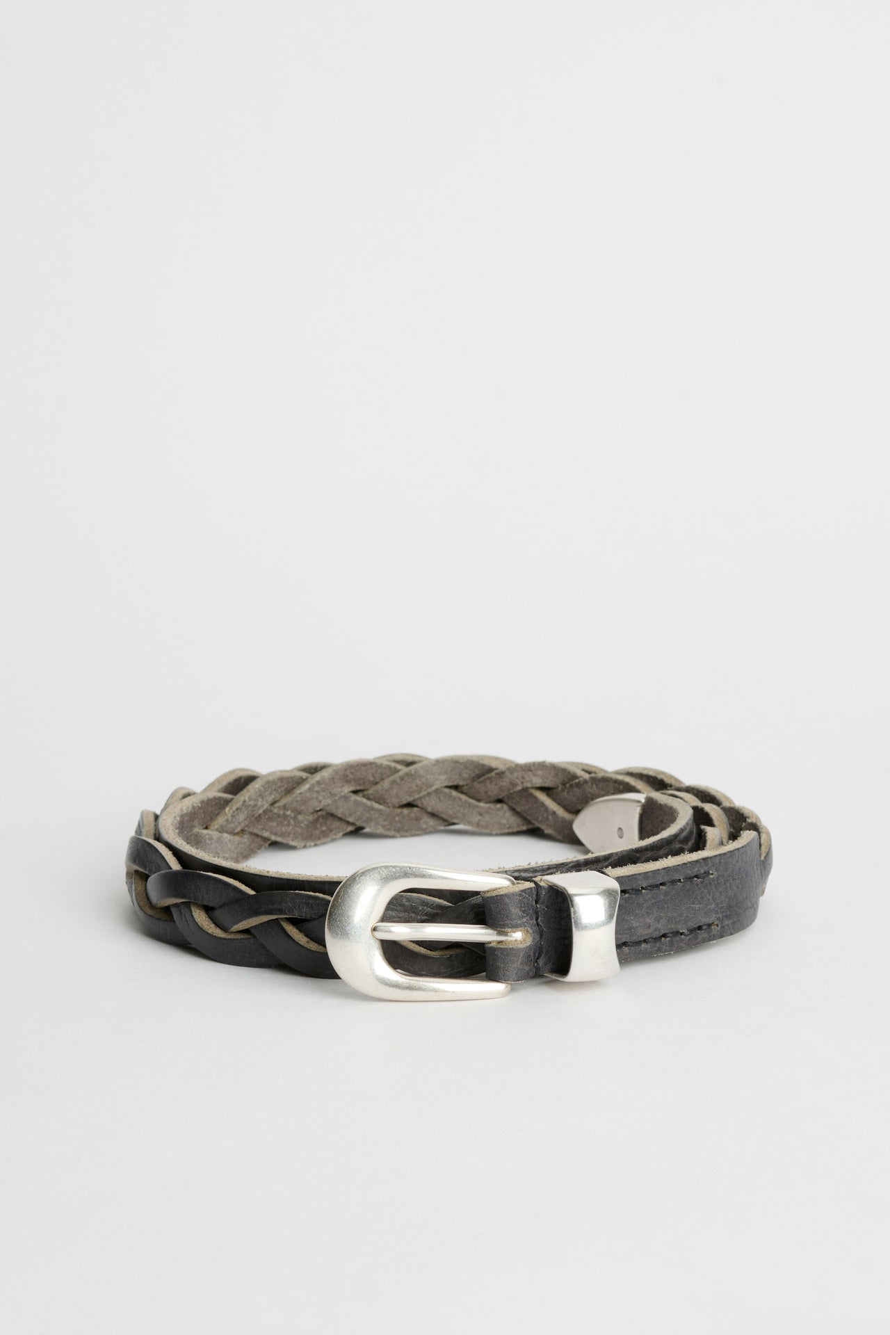 Our Legacy 2 cm Braided Belt Soft Coal Torn Bovine