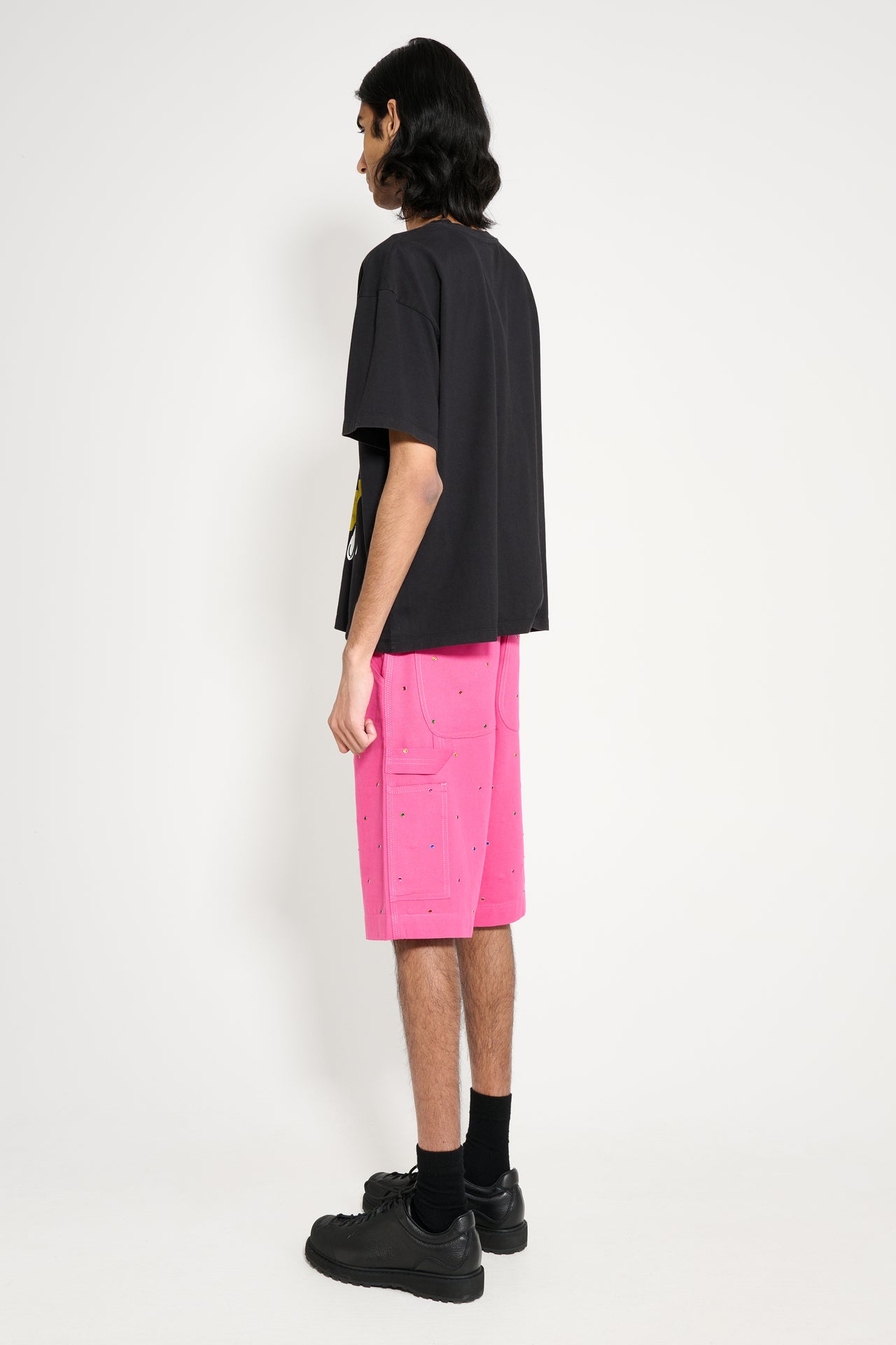 Sky High Farm Studded Work Shorts Pink
