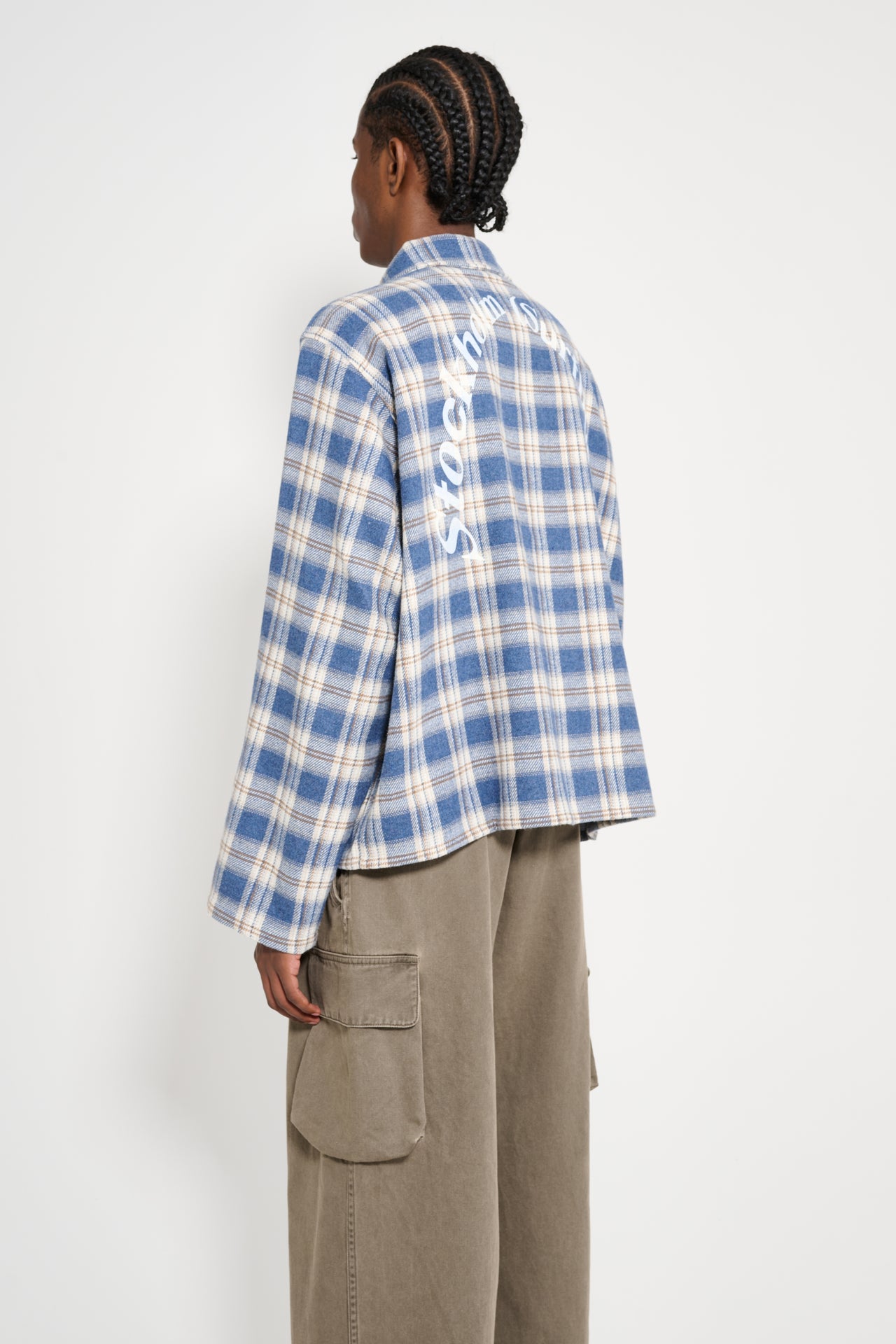 Stockholm Surfboard Club Flannel Overshirt Blue Check