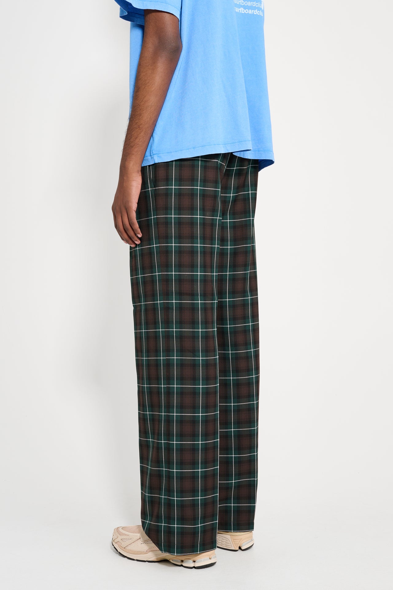 Stockholm Surfboard Club Tailored Bootcut Trousers Green Check