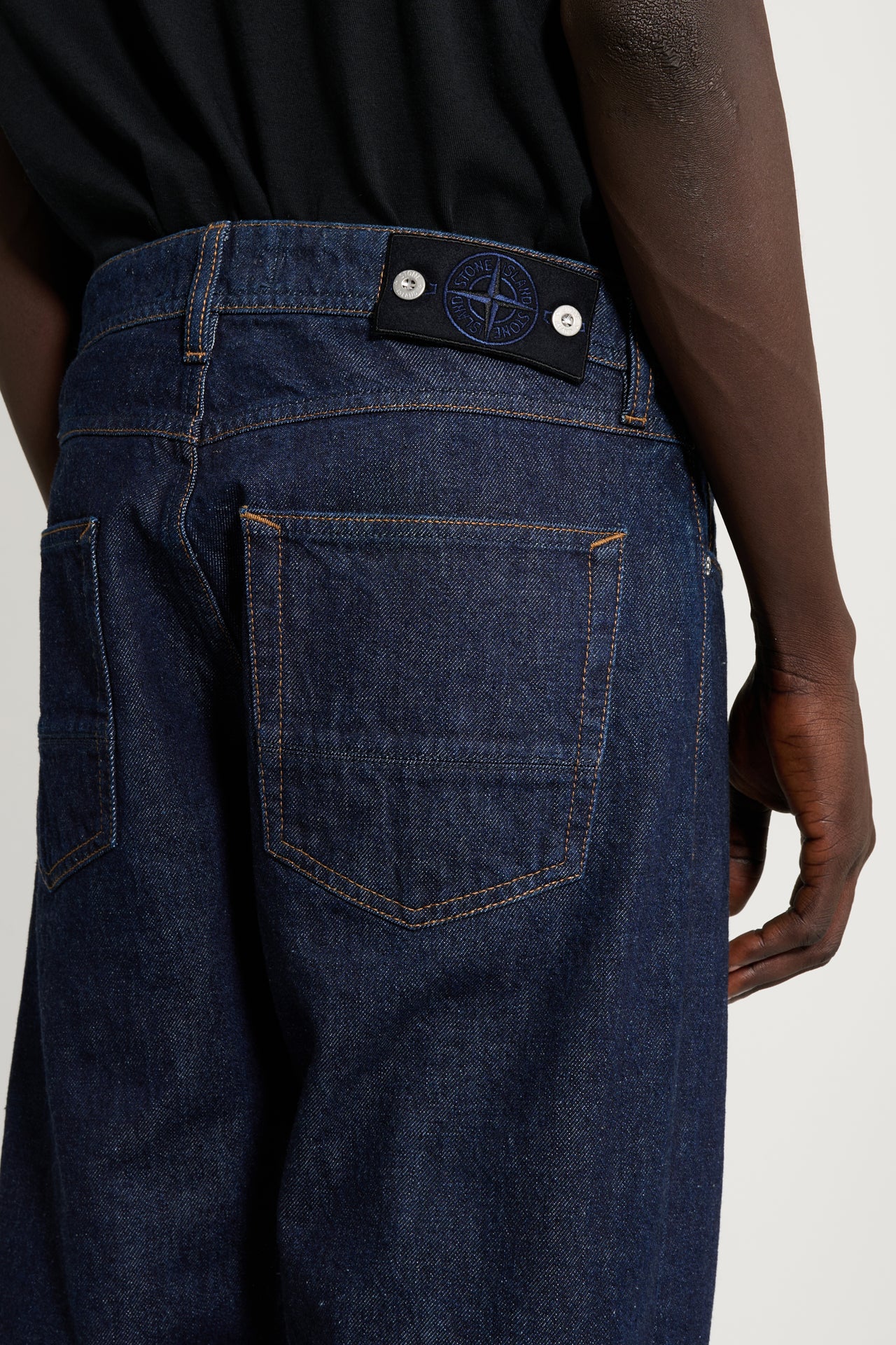 Stone Island Denim Research Straight Leg Jeans Rinsed Indigo