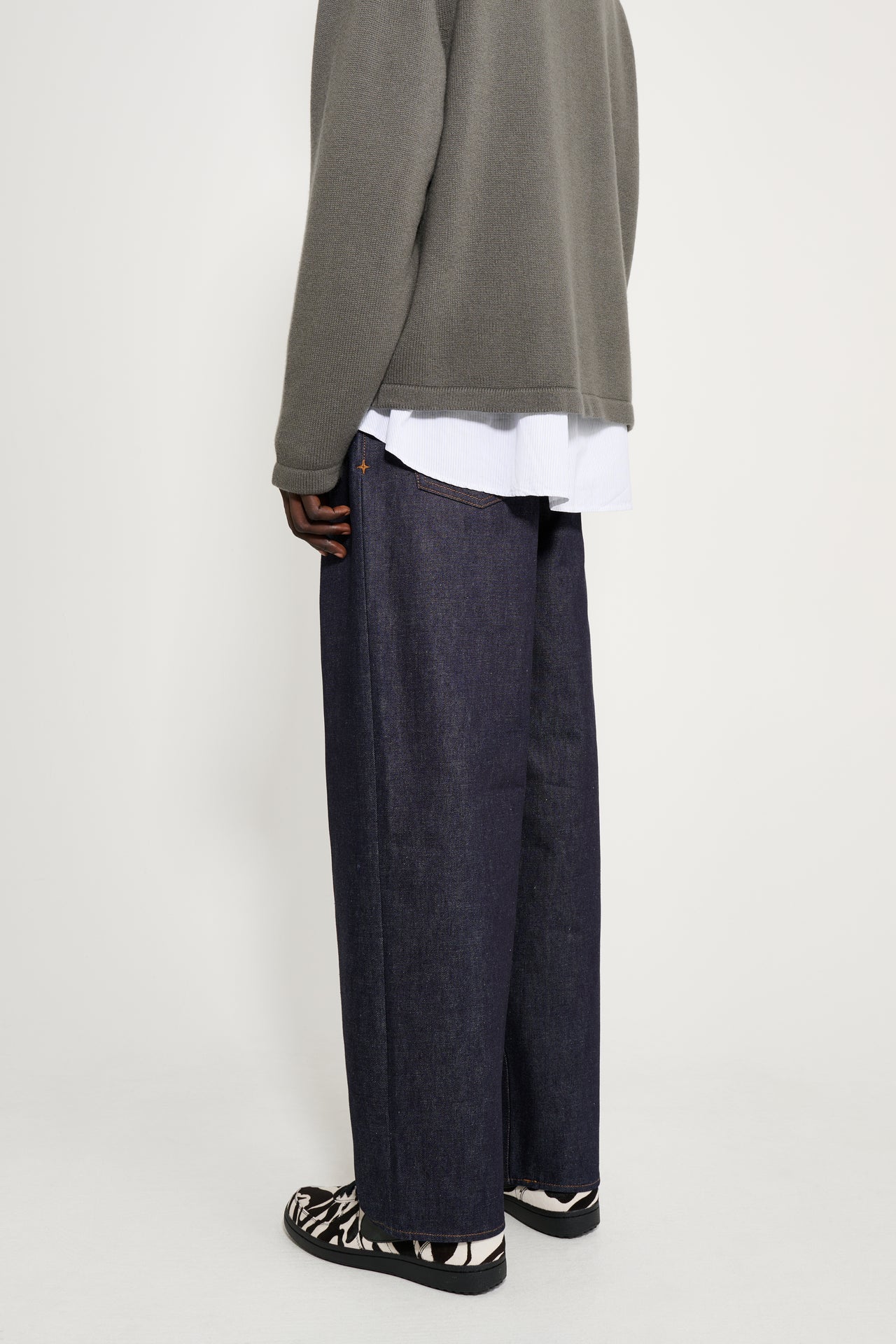 Stone Island Denim Research Loose Leg Jeans Raw Indigo