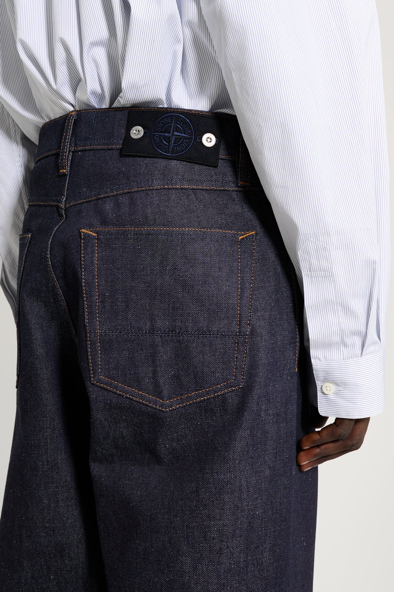 Stone Island Denim Research Loose Leg Jeans Raw Indigo