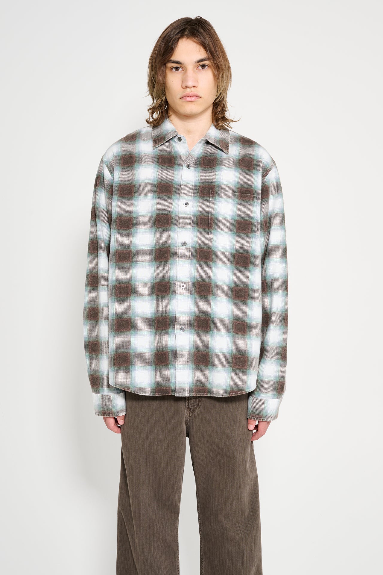 Stüssy June Plaid Shirt Bone