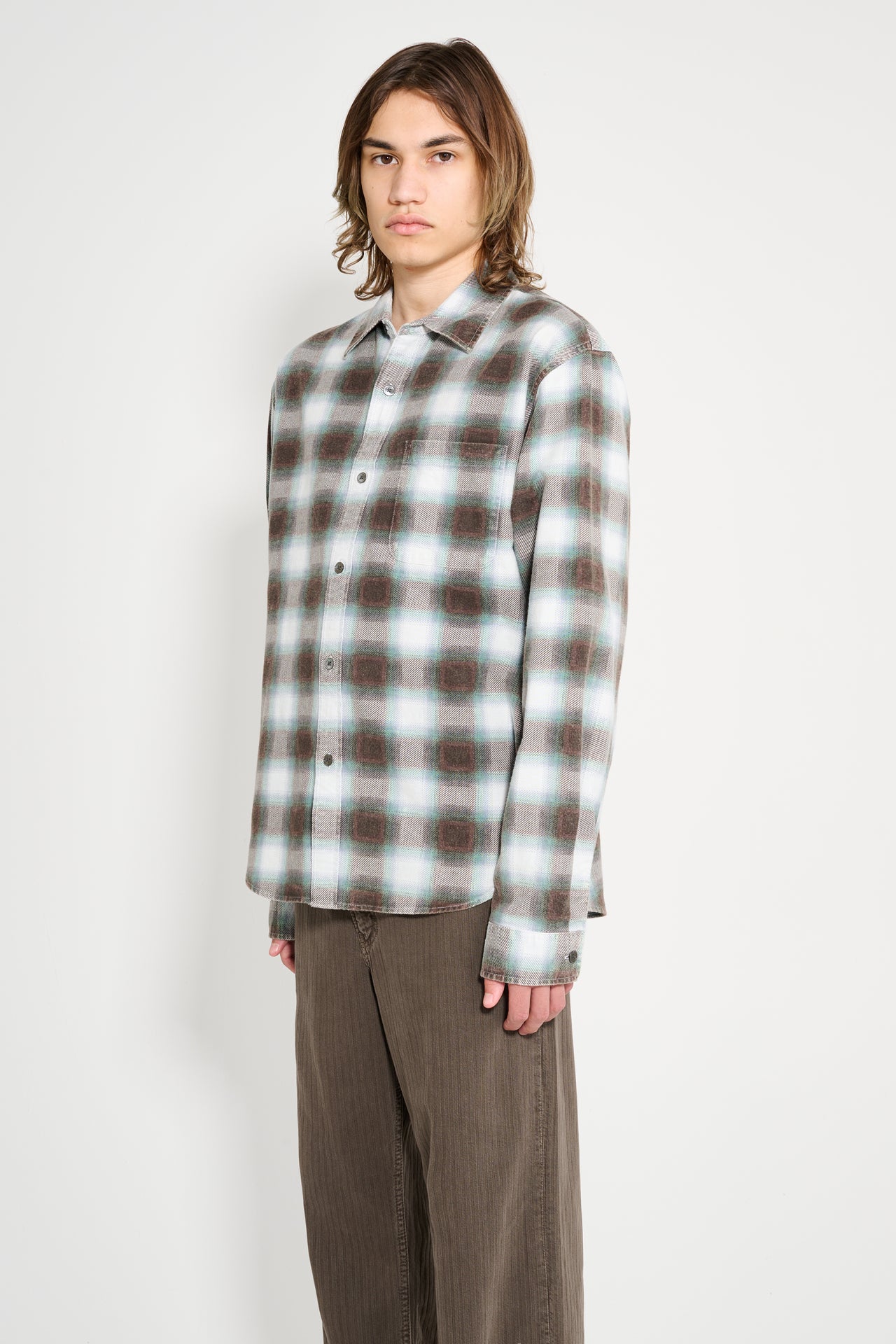 Stüssy June Plaid Shirt Bone