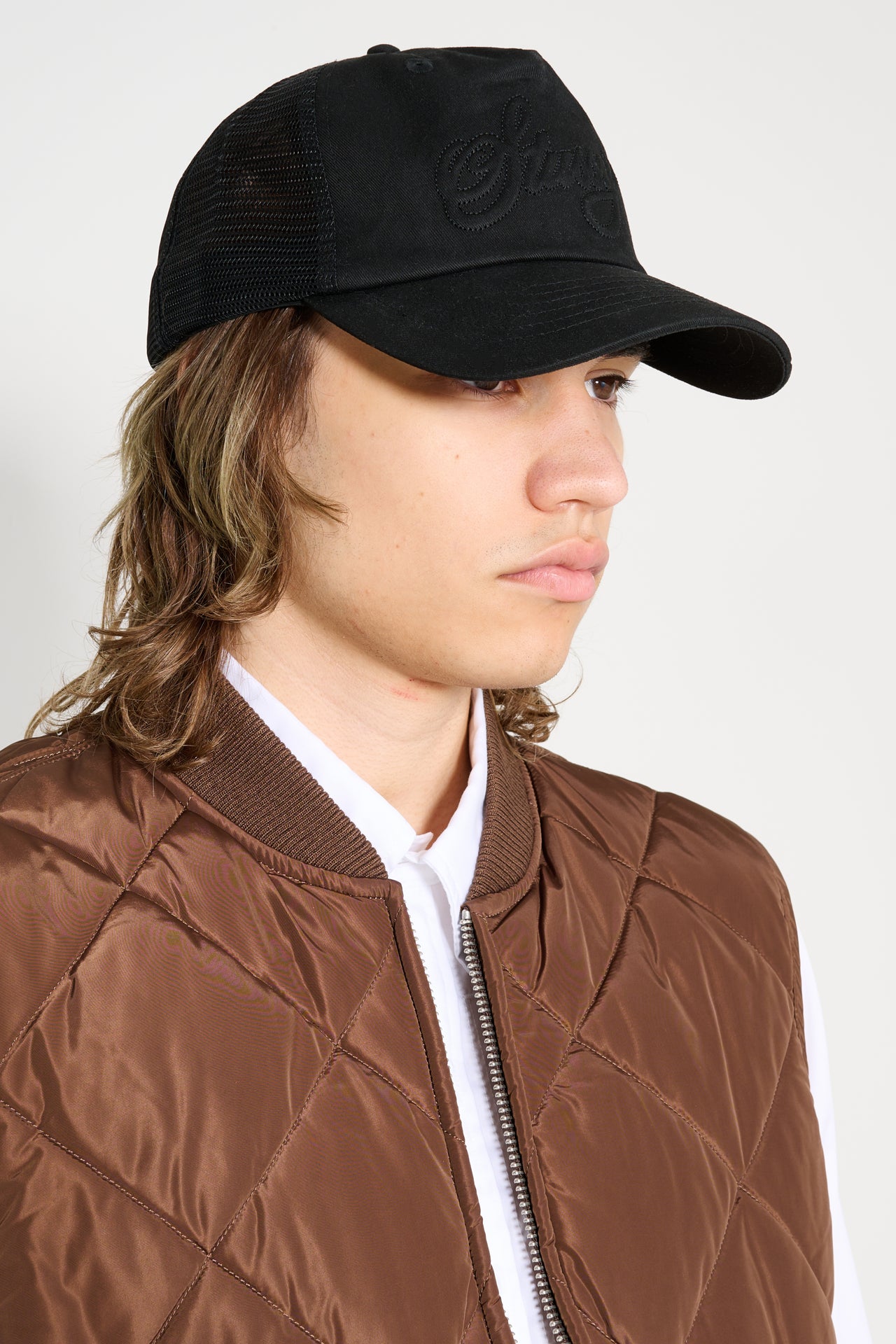 Stüssy Trucker Cursive Stitch Black