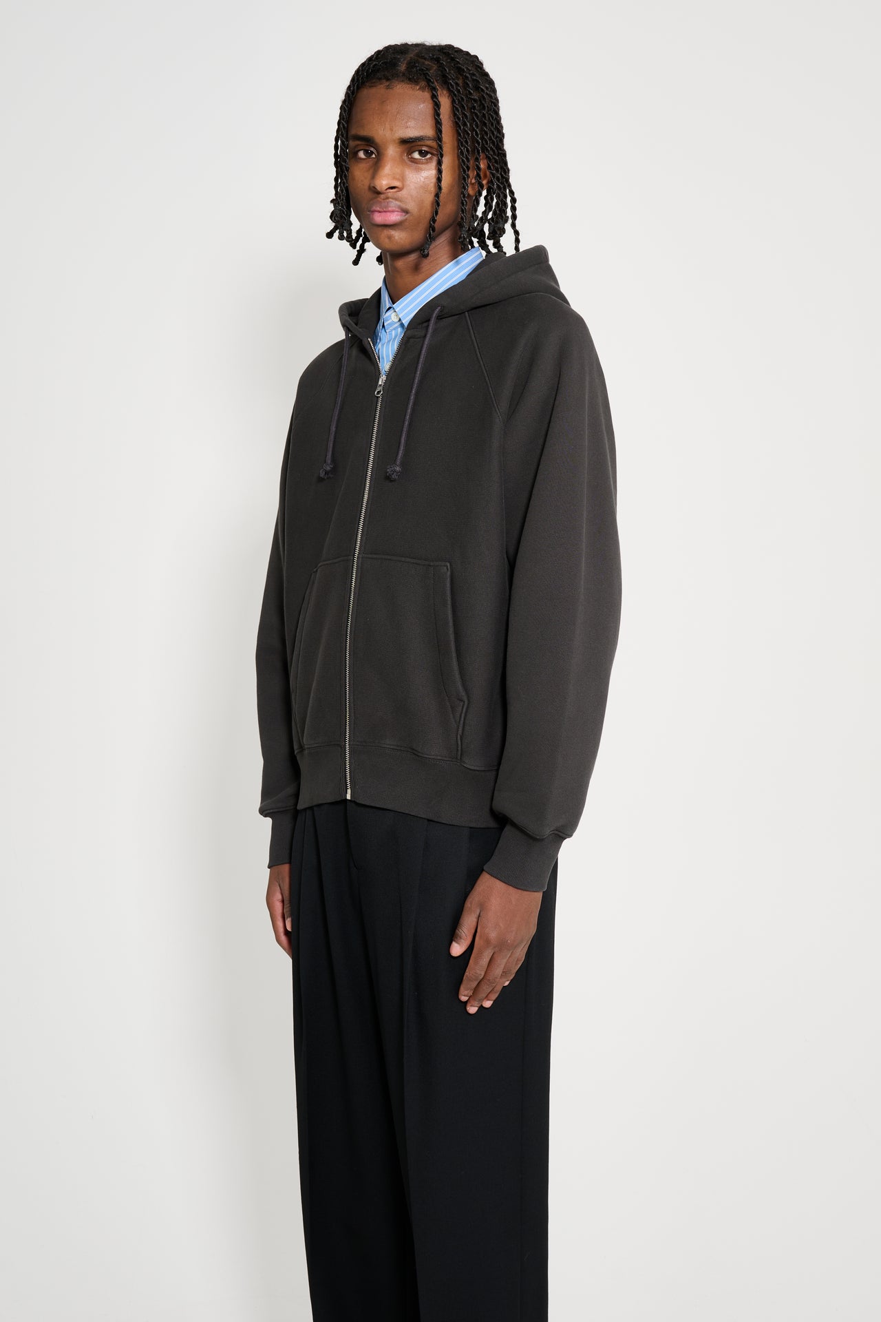 Stüssy Relaxed Zip Hoodie Washed Black