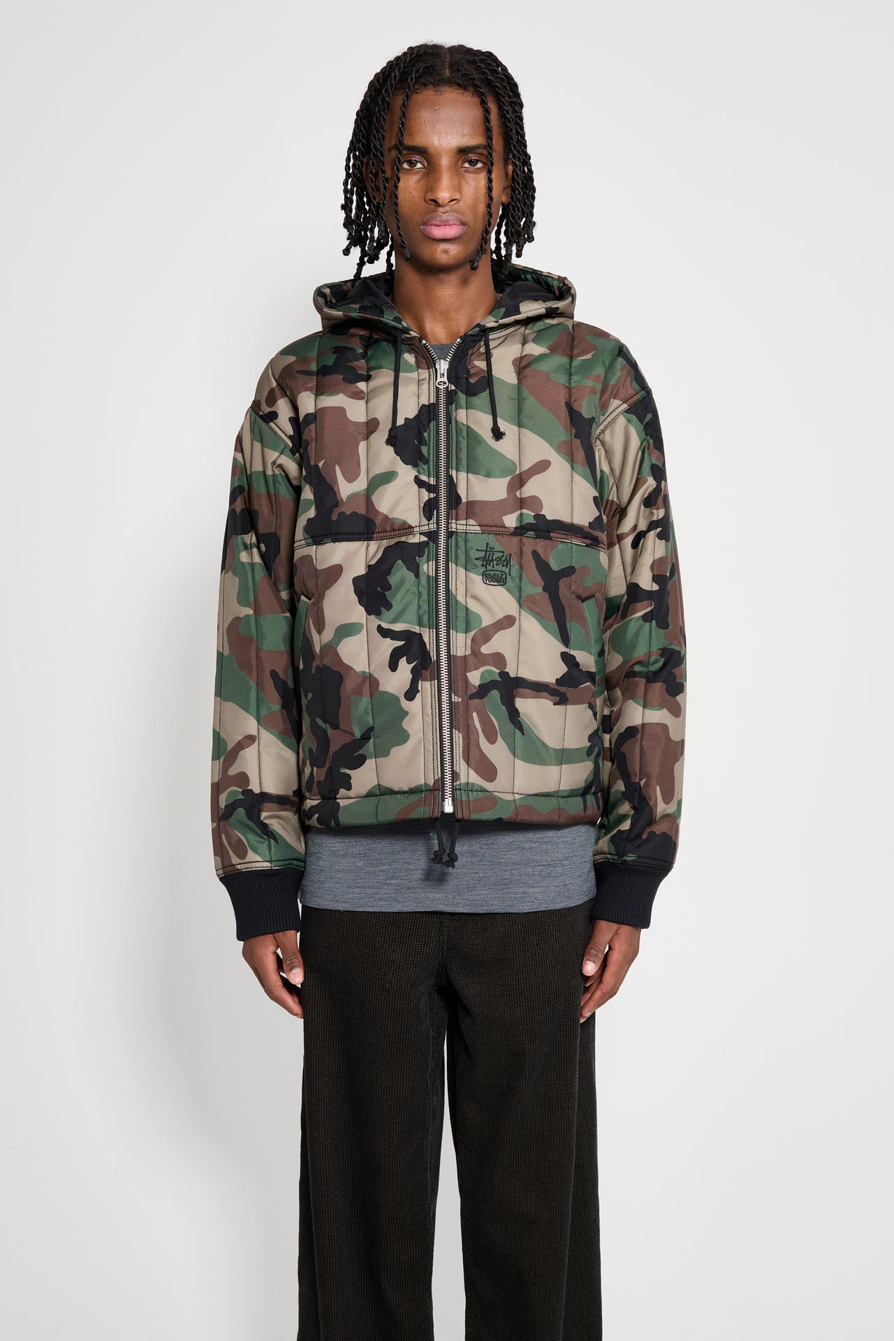 Stüssy Work Jacket Quilted Nylon Woodland Camo
