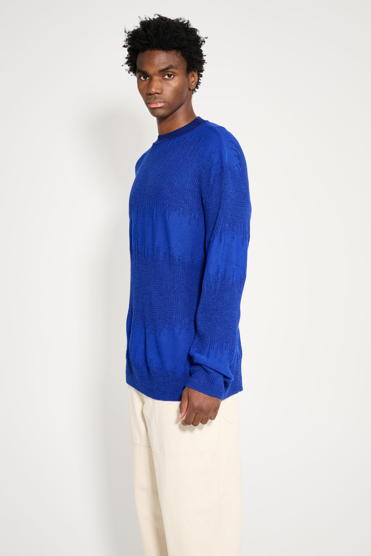 TRES BIEN ATELJÉ Flare Knit Sweater Blue