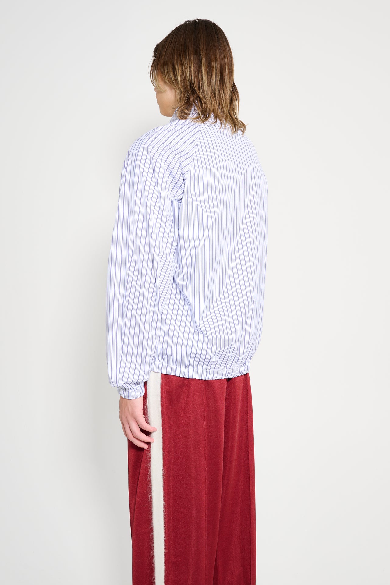 Très Bien Warm Up Shirt Jacket Stripe White / Blue