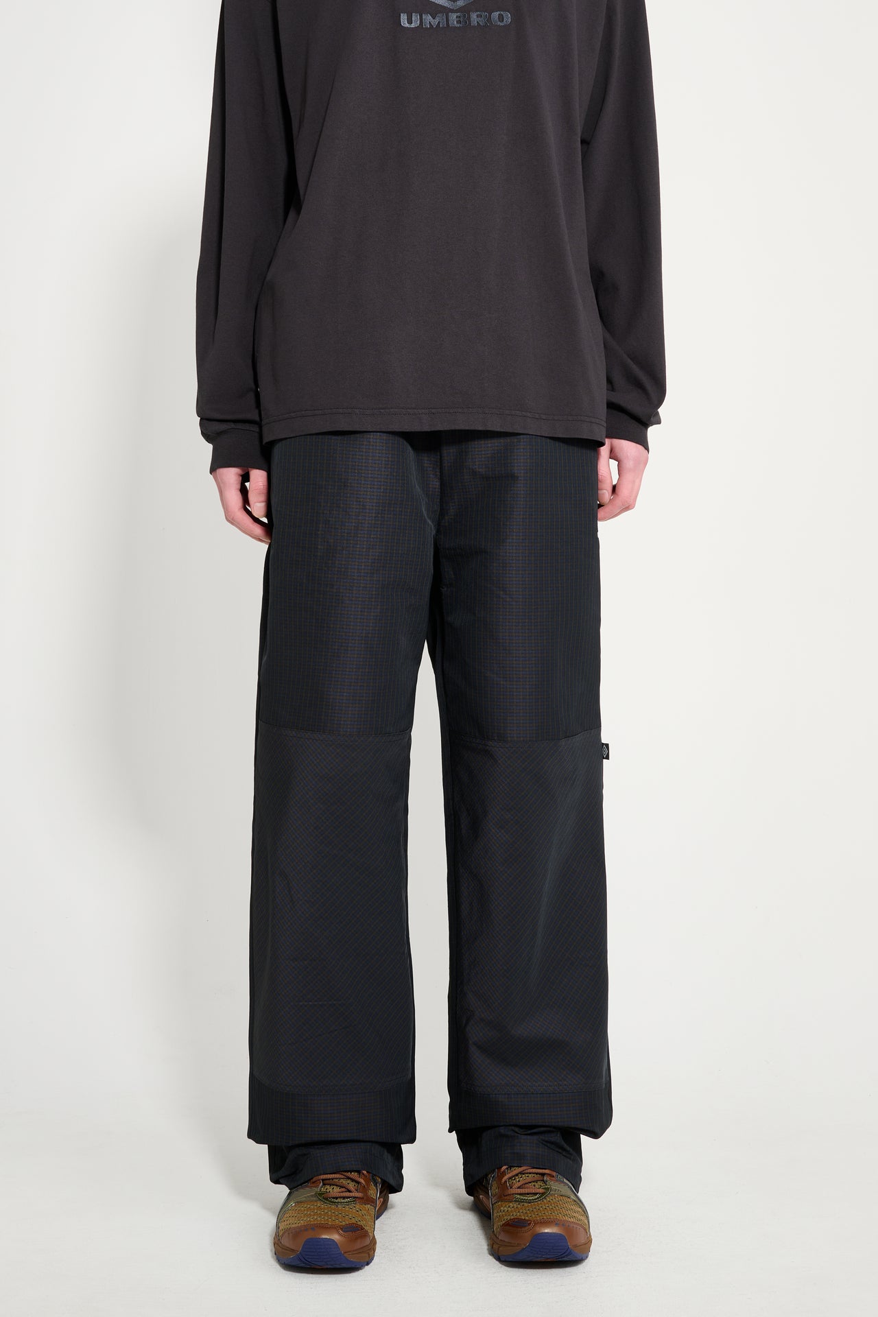 Umbro Check Track Pants Navy / Dark Brown