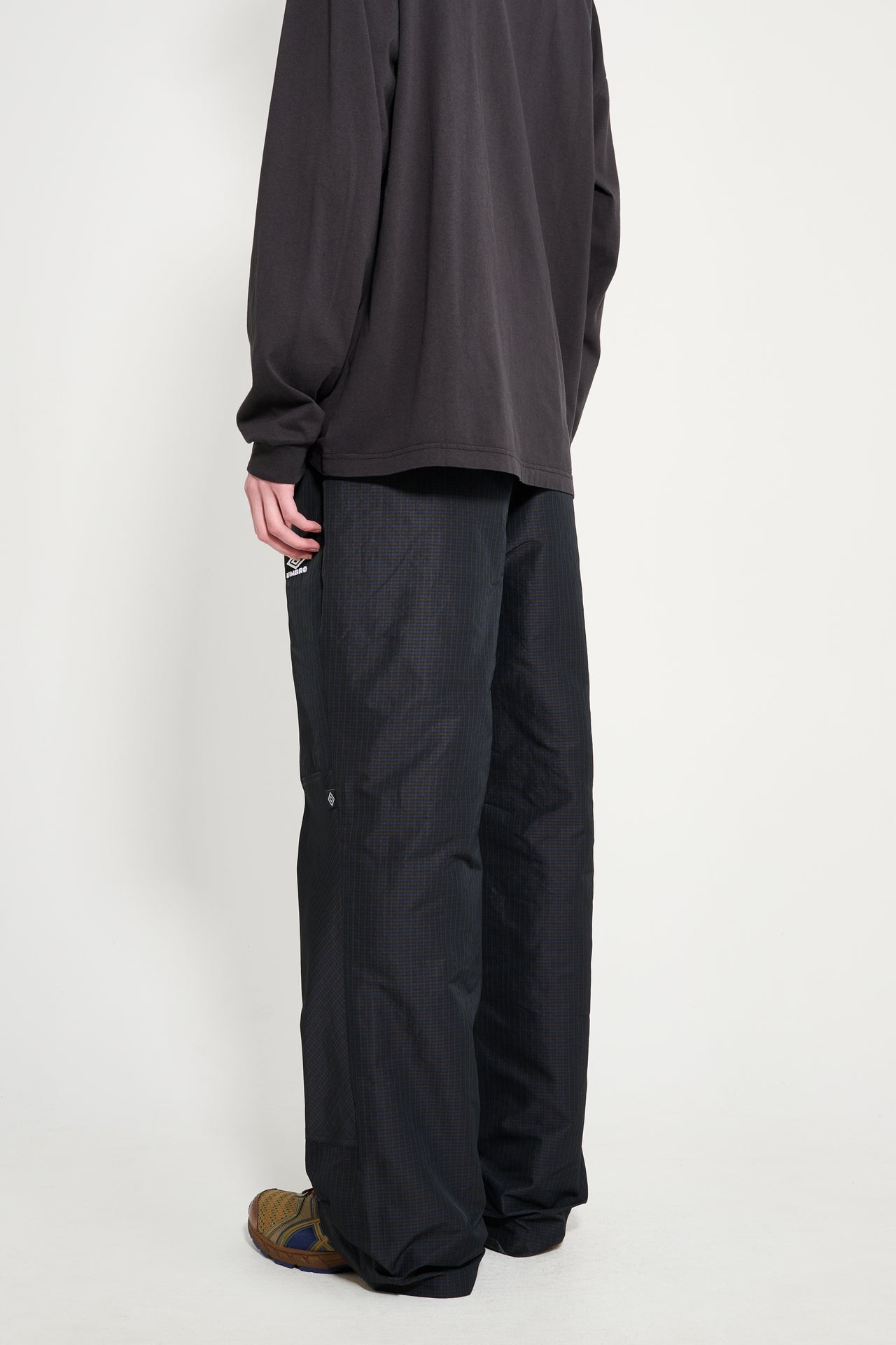 Umbro Check Track Pants Navy / Dark Brown